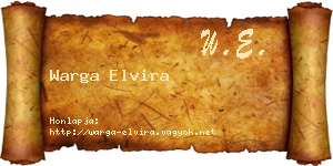 Warga Elvira névjegykártya